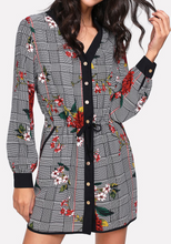 Load image into Gallery viewer, Long Sleeve Floral Button Down Pocket Fashion Dress
