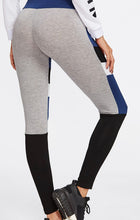 Load image into Gallery viewer, Gray Blue Color Block Fashion Yoga Pilates Leggings
