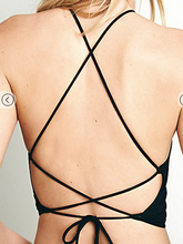 Load image into Gallery viewer, Spaghetti Strap Halter Criss Cross Crop Top
