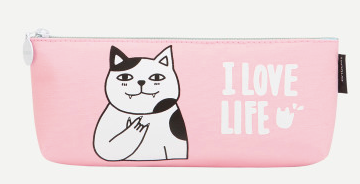 I Love Life Print Canvas Pencil Case