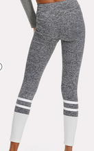 Load image into Gallery viewer, Charcoal Gray White Stripe Yoga Pilates Leggings
