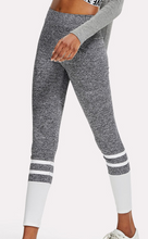 Load image into Gallery viewer, Charcoal Gray White Stripe Yoga Pilates Leggings
