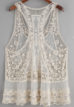Load image into Gallery viewer, Lace Overlay Long Tank Shirt Fashion Top
