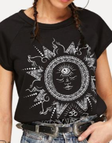 Moon Graphic Tee Shirt Fashion Top