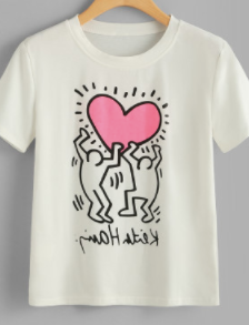 Art Heart Graphic Tee Shirt Fashion Top