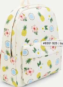 Ivory Cream Pineapple Coconut Tropical Backpack