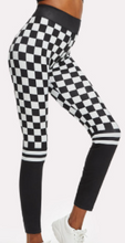 Load image into Gallery viewer, Checkeredd 80&#39;s Black White Yoga Pilates Leggings
