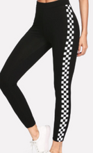 Load image into Gallery viewer, Side Checkered Stripe Yoga Pilates Workout Leggings
