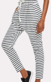 Cotton Stripe Yoga Casual Harem Pants Unisex