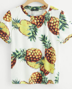 Pineapple Graphic Tee Shirt Fashion Top