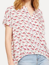 Load image into Gallery viewer, Flamingo Long Tee Button Down Shirt Fashion Top
