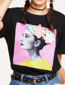 3D Girl Graphic Tee Shirt Fashion Top