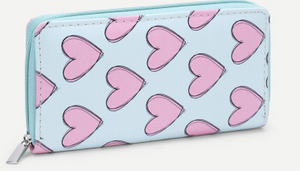 Heart Graphic Zipper Wallet