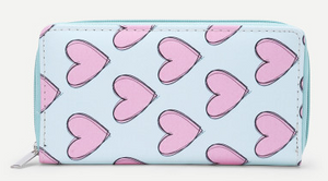Heart Graphic Zipper Wallet