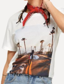Surf Graphic Tee Shirt Fashion Top