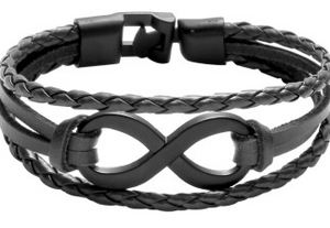 Infinity Symbol Black Braided Fashion Bracelet