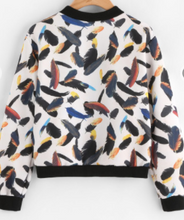 Load image into Gallery viewer, Feathers Bomber Jacket Long Sleeve
