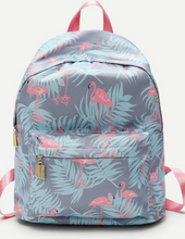 Load image into Gallery viewer, Soft Small Pastel Blue Flamingo Backpack School Bag
