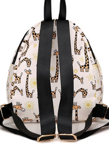 Floating Giraffe Print Mini Backpack Fashion Purse Bag
