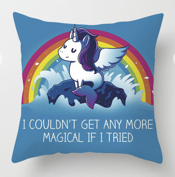 Unicorn Rainbow Girl Magical Pillow