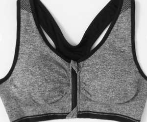 Sports Zip Padded Bra