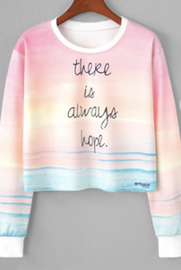 Hope Pastel Color Long Sleeve Crop Sweater