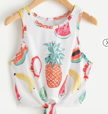 Fruits Crop Tank Shirt Fashion Top