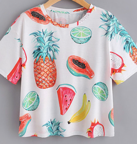 Fruits Graphic Tee Shirt Fashion Top
