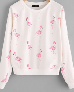 Small Flamingo Sweatshirt Long Sleeve