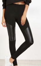 Load image into Gallery viewer, Black Soft Casual Mid Patent Leggings
