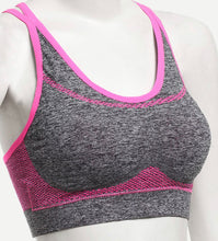 Load image into Gallery viewer, Gray Contrast Sports Yoga PIlates Bra Top
