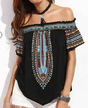 Load image into Gallery viewer, Off Shoulder Boho Shirt Fashion Top
