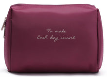 Load image into Gallery viewer, Burgundy Inspirational Slogan Makeup Case Pouch Bag
