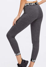 Load image into Gallery viewer, Love Slogan Gray Sports Fashion Casual Leggings
