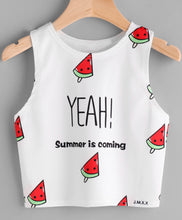 Load image into Gallery viewer, Watermelon Summer Light Tank Crop Top
