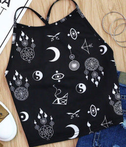Moon Dreamcatcher Graphic Casual Fashion Crop Top