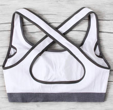 Load image into Gallery viewer, White Contrast Sports Yoga Pilates Bra Top
