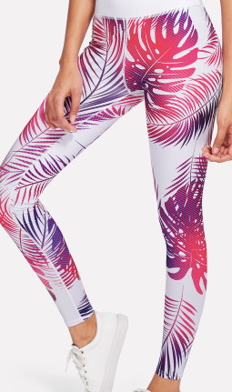 Pink Palm Tree Soft Yoga Pilates Workout Leggings – Rakeli