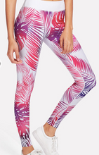 Load image into Gallery viewer, Pink Palm Tree Soft Yoga Pilates Workout Leggings
