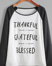 Load image into Gallery viewer, Long Sleeve Ringer Shirt Grateful Fashion Top
