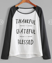 Load image into Gallery viewer, Long Sleeve Ringer Shirt Grateful Fashion Top
