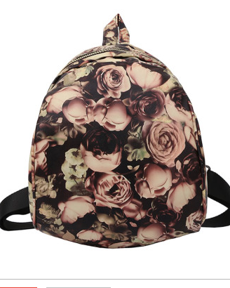 Floral 80s style Dark Fashion Mini Backpack Purse Bag