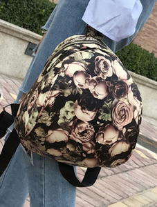 Floral 80s style Dark Fashion Mini Backpack Purse Bag